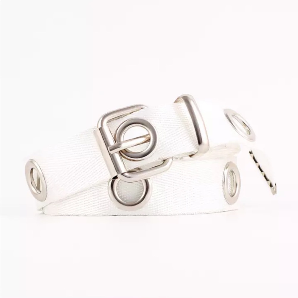 NEW! Long white belt with eyelets
